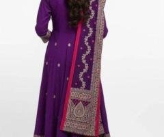 Limited Offer: Royal Purple Embroidered Anarkali Set – Rs. 2,799 Only