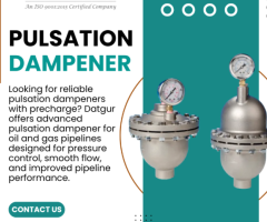 High-Performance Pulsation Dampener for Oil and Gas Pipelines.