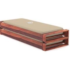 Aper Wooden Sofa Cum Bed in Teak Finish | Urbanwood