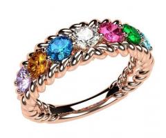 Rope Mother Ring featuring 1-10 Assorted Simulated Birthstones