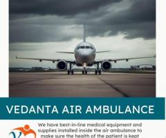 Book Vedanta Air Ambulance in Kolkata with Suitable Healthcare Features