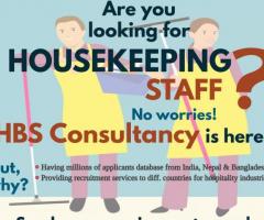 Looking for Housekeeping Staff from India, Nepal