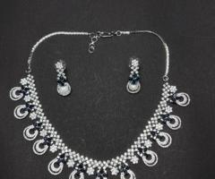 Buy Diamond Stone Studded Necklace Set with Earrings in Lucknow
