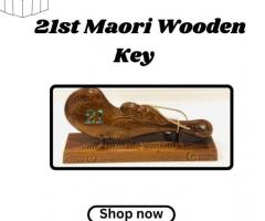 Shop Traditional  21st  Maori  Wooden Key For Special Moments | Stonex Jewellers