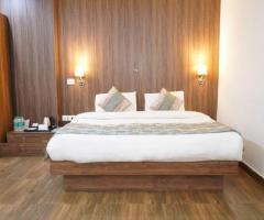 hotel room with luxurious amenities and facilities like a 4-star
