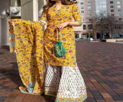 Check out this pretty yellow sharara suit - Get yours today!