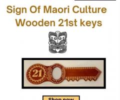 Wooden 21st keys Sign Of Maori Culture | Stonex Jewellers