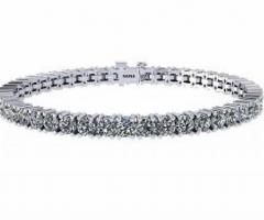 our stunning 7/8 inch Round CZ Tennis Bracelet in Sterling Silver