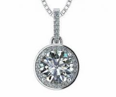 Halo CZ Pendant with a 22" Adjustable Box Chain