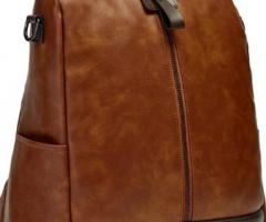 Get Knight tan Leather Backpack & Handbag for Women & Girls By VismiinTrend