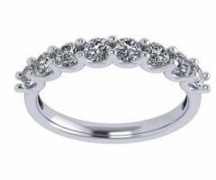 U'r Ring 8 Stone Simulated Diamond CZ Band, meticulously crafted in luxurious 10K White Gold.