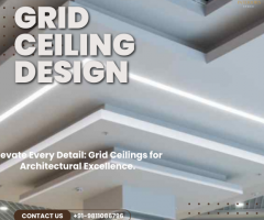 Enhance Your Space with Grid Ceiling Design! | Interiors Studio - 1
