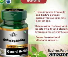 Cipzer Ashwagandha Capsules calm the brain, lower blood pressure, & alter the immune system