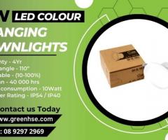 10W LED Colour Changing Downlights by Greenhse Technologies