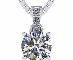 Sterling Silver Simulated Diamond Necklace"