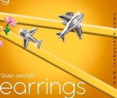 Silver Aircraft Earrings