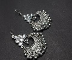 Buy Afghani oxidised earring with Ghungroo Online in Bengaluru - Akarshans