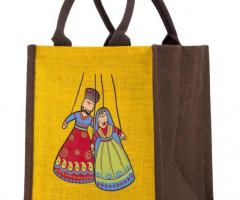 Buy Jute Cottage Puppet Printed Zipper Lunch Bag In Online