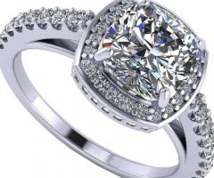 Shop Our 2.00ct Cushion Cut Halo Ring Today for woman