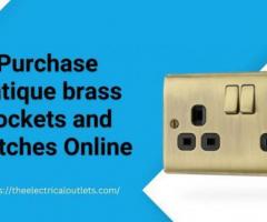 Purchase Antique brass sockets and switches Online