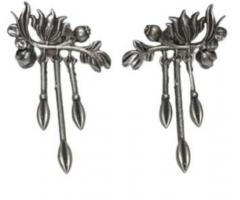 Buy oxidised earring with lotus design in Kochi - Aakarshan