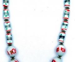 -Red & white design beads necklace in Mumbai Aakarshan - 1