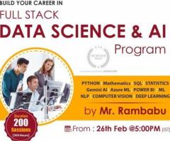 Free Demo On Full Stack Data Science & AI Program by Mr. Rambabu - 1