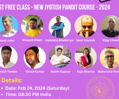 Join 1st free Class of Jyotish Pandit Course 2024 - Tonight at 8:30 PM IST (Saturday)
