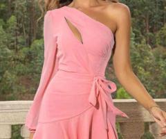 Glow Up: Long Sleeve Glitter Dress with Elegant Women's Cutout Detail