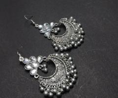 Buy Designer Oxidised Silver Earrings Online- in Bengaluru Aakarshans