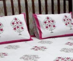 Block Print Lumbar Pillow Online - Roopantaran