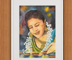 Buy Real Art Lady Wall Painting get up to 65% OFF