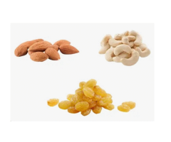 Premium Nuts Bundle: Plain Almonds 500g + Cashew Plain 500g W 320 + Gold Raisin Iran 500g