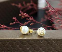 Gold Plated LS Pearl Earrings