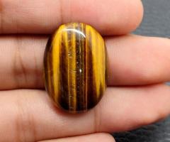 Natural Tiger Eye Gemstone Smooth Oval Cabochon Quality Loose stone - 1