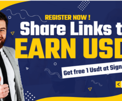 Earn USDT by shortening your favorite link online.minimum withdraw is 10USDT.Get free1USDT at singup - 1