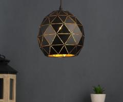 Buy Black Gold Metal Hanging Light Without Bulb up to 65%off - 1