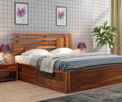 Buy Wooden Bed without Storage - PlusOne India