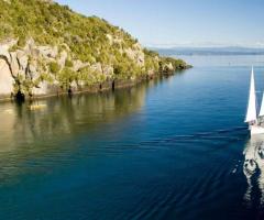 Sail Barbary eco-sailing to Maori Rock Carvings Taupo