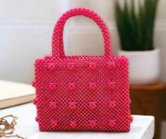 Pink Beaded Bag: Elevate Your Style with Afrikan Authentix's Handcrafted Accessory