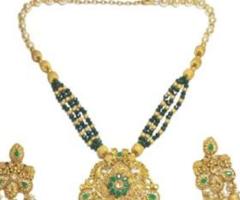 Buy Brass Necklace Set with White Pearl in Jodhpur - Akarshans
