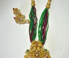 Buy Brass Beaded Necklace Set with earrings in Jaipur - Aakarshans