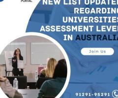 New list updated regarding universities assessment level in Australia