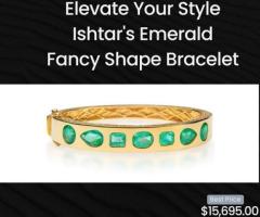 Elevate Your Style Ishtar's Emerald Fancy Shape Bracelet