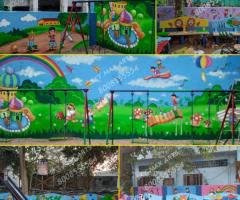 School Compound Wall Ar t Painting Designs From Machilipatnam - 1