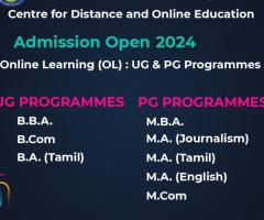 ALAGAPPA UNIVERSITY, ADMISSIONS GOING FOR MA, MCOM, MSC, MCA, MBA COURSES