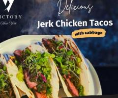 Delicious Jerk Chicken Tacos By Victory Restaurant And Lounge