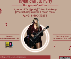 Bangalore Taylor Swift DJ Party Beats Tickets On Sale – Tktby