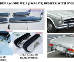 Mercedes Pagode W113 bumpers with over rider (1963 -1971) models 230SL 250SL 280SL