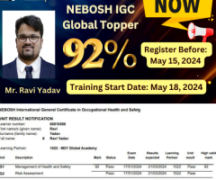 NEBOSH IGC Training | IGC Topper Result